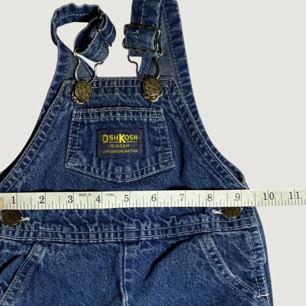 Vintage OshKosh B'gosh Denim Vestbak Overalls Baby Blue Made in USA 6-9M 90s